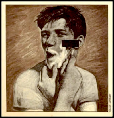 photo of man shaving